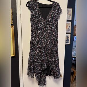 All Saints Caris Floral Ruffle Dress. Zip Side. Size 10